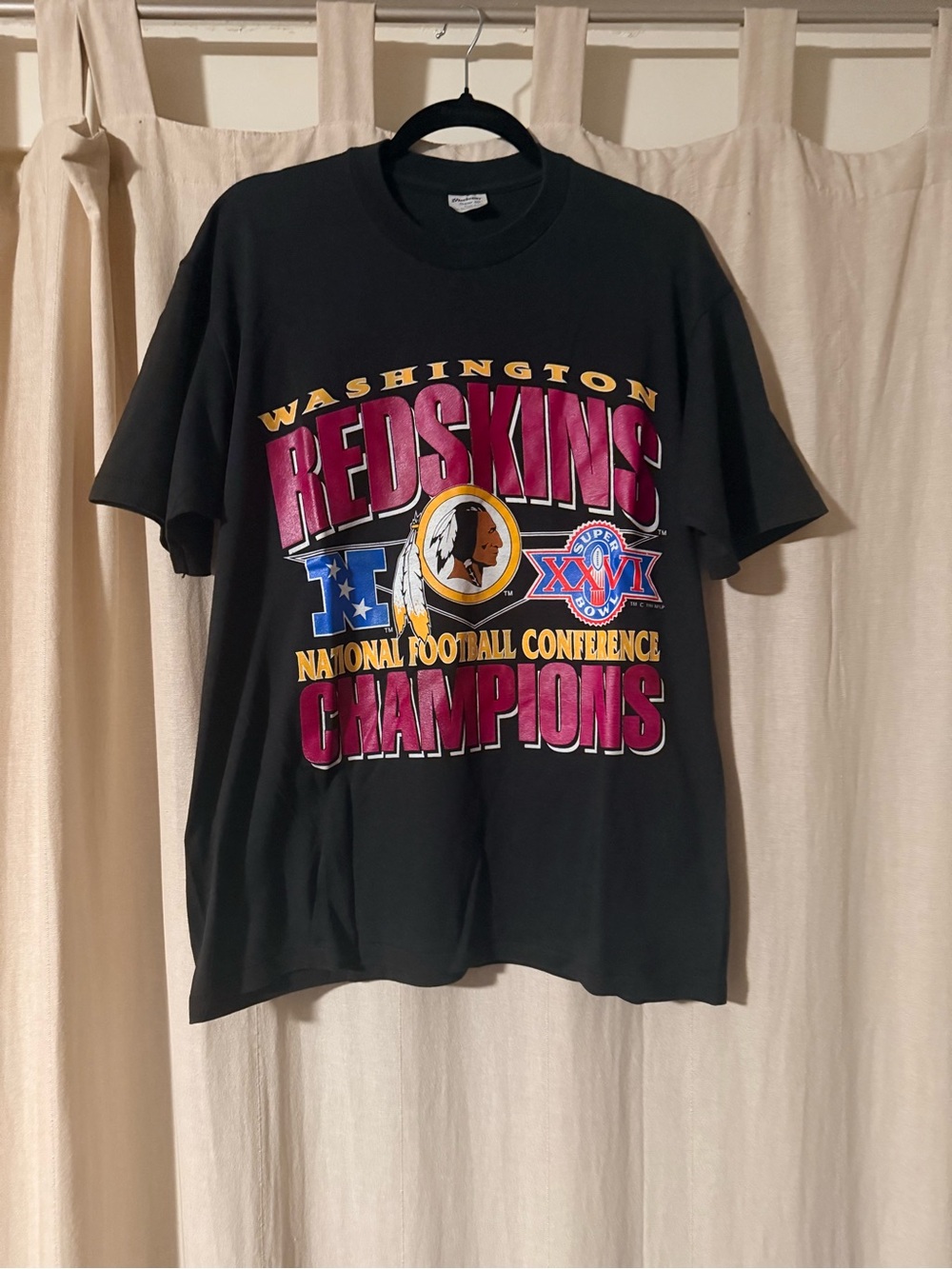 Vintage Washington Redskins Black Short-Sleeve Graphic Tee - Super Bowl
